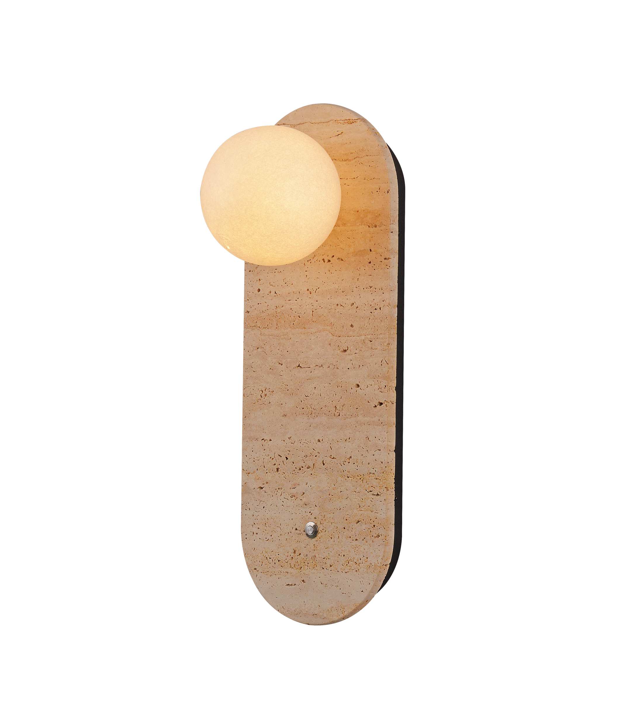 Travertin Oval Globe Væglampe